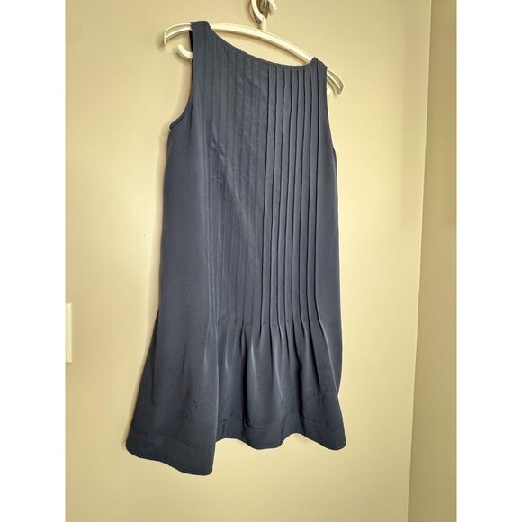 Lauren Ralph Lauren Blue Pleated Shift Dress Size 10 Sleeveless Classic Chic - Picture 6 of 6